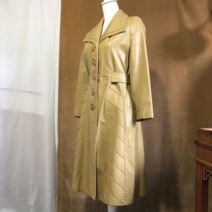 Vintage Leather 70’s 24 K Dan Di Modes Trench Coat